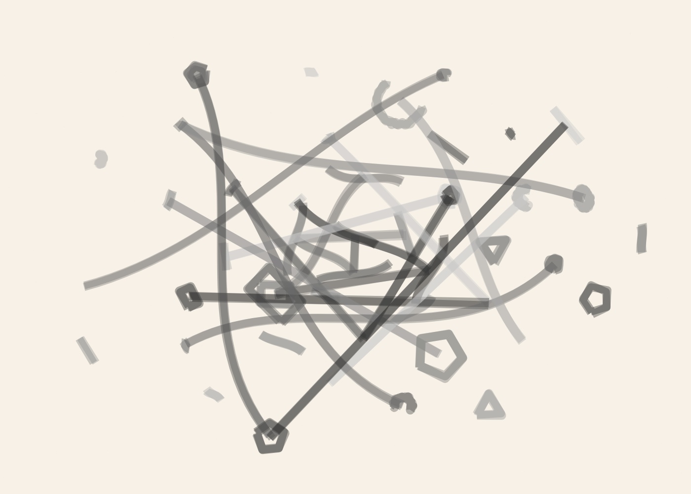 Abstract algorithmic marker artwork from ALGO/ART's Golden Trajectories system. Generated from seed AA-20261005-05-73981 using golden-ratio composition rules and imperfect broad marker strokes.