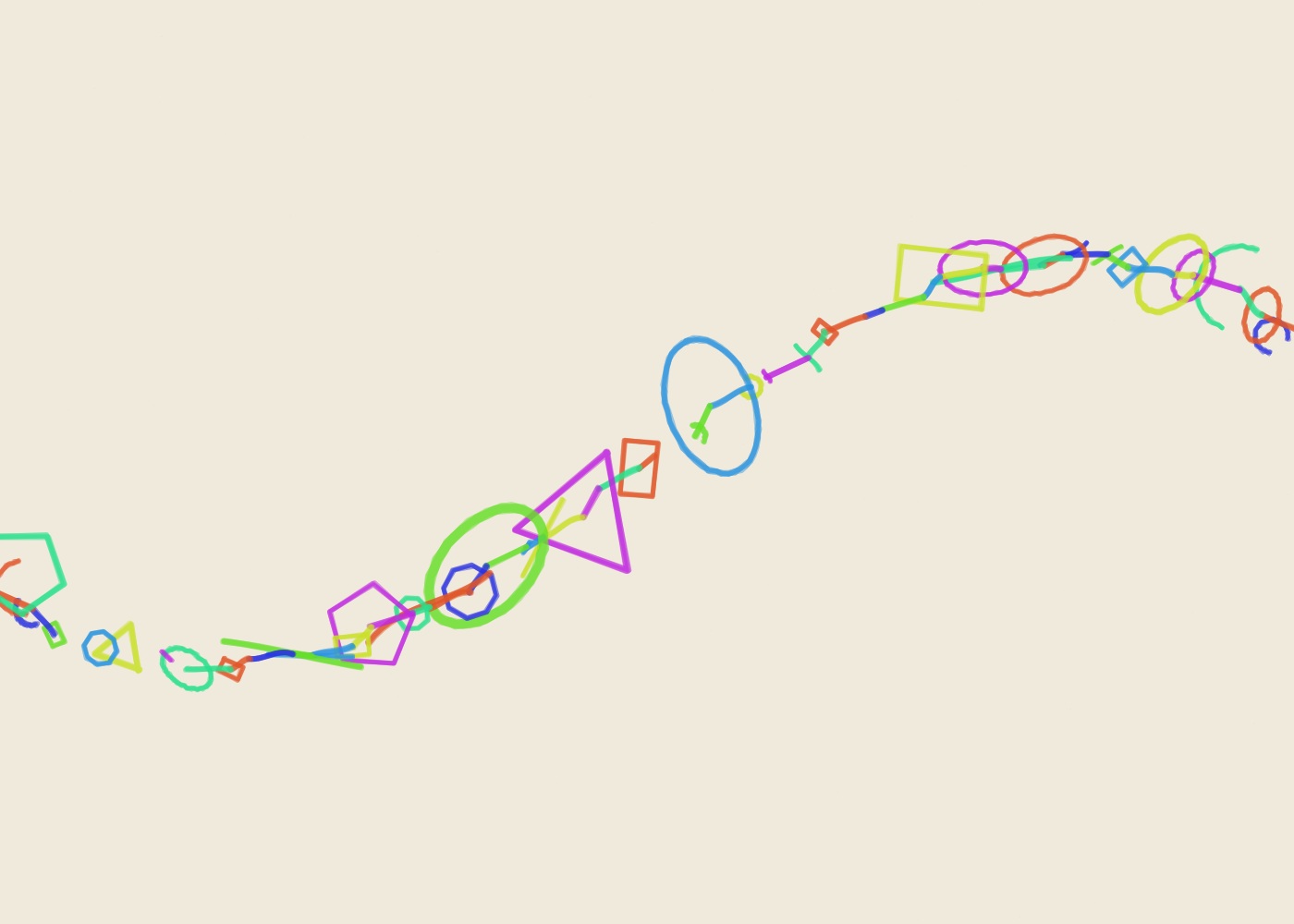 Abstract algorithmic marker artwork from ALGO/ART's Golden Trajectories system. Generated from seed AA-20261006-01-92180 using golden-ratio composition rules and imperfect fine marker strokes.