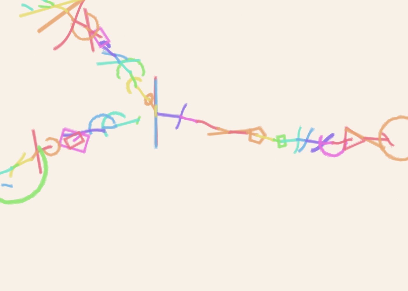 Abstract algorithmic marker artwork from ALGO/ART's Golden Trajectories system. Generated from seed AA-20261006-02-10170 using golden-ratio composition rules and imperfect scribble marker strokes.