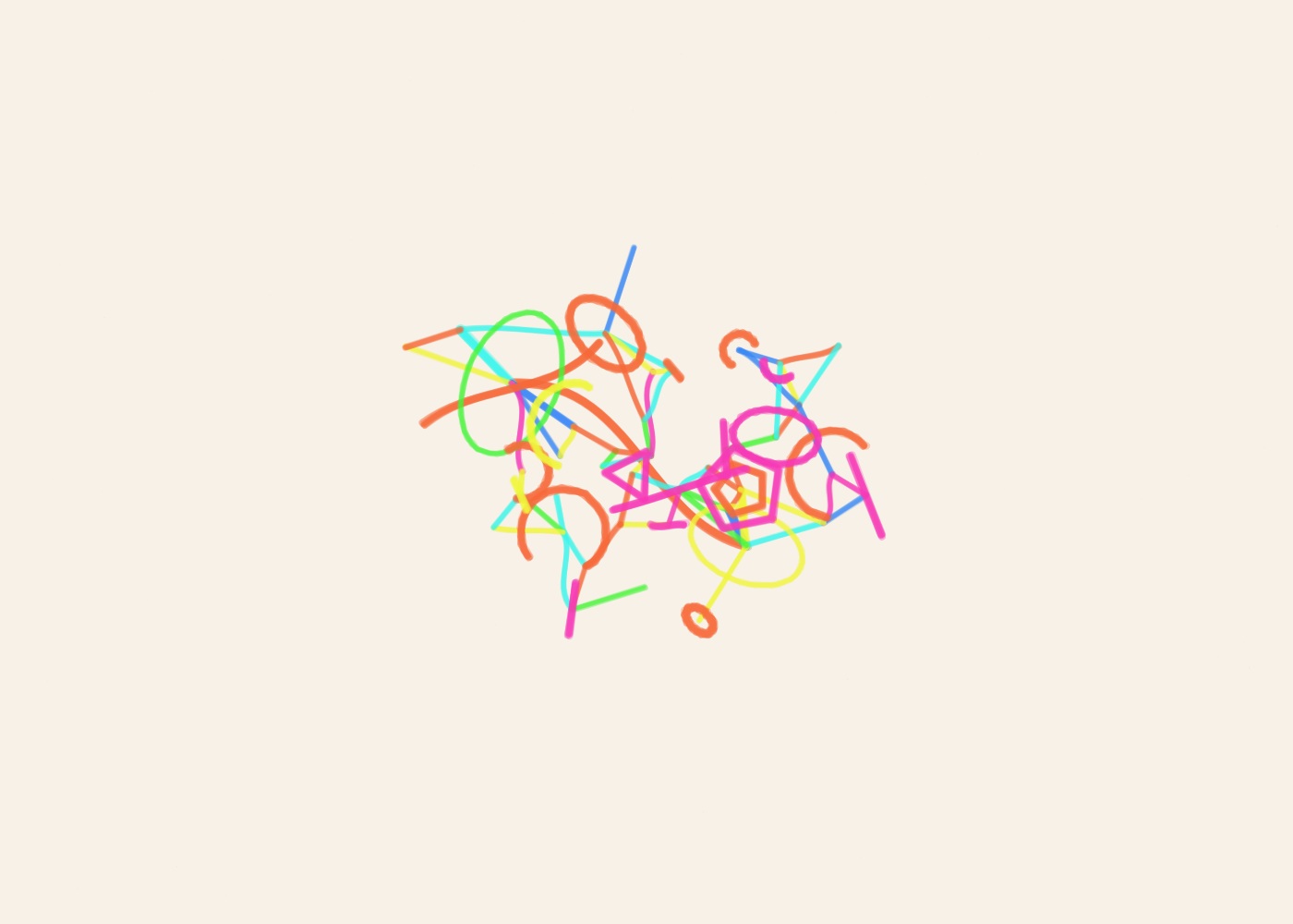 Abstract algorithmic marker artwork from ALGO/ART’s Connected Fields series. A connected field of 39 nodes and 59 links forms a graph-like marker composition, anchored by 2 dominant nodes.