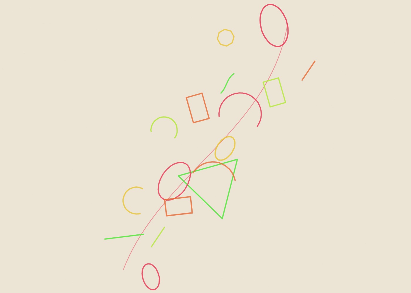 Abstract algorithmic marker artwork from ALGO/ART’s Constructed Forms series. Independent geometric forms are arranged as a constructed composition, with 1 large anchor form and smaller supporting shapes around the lower centre.