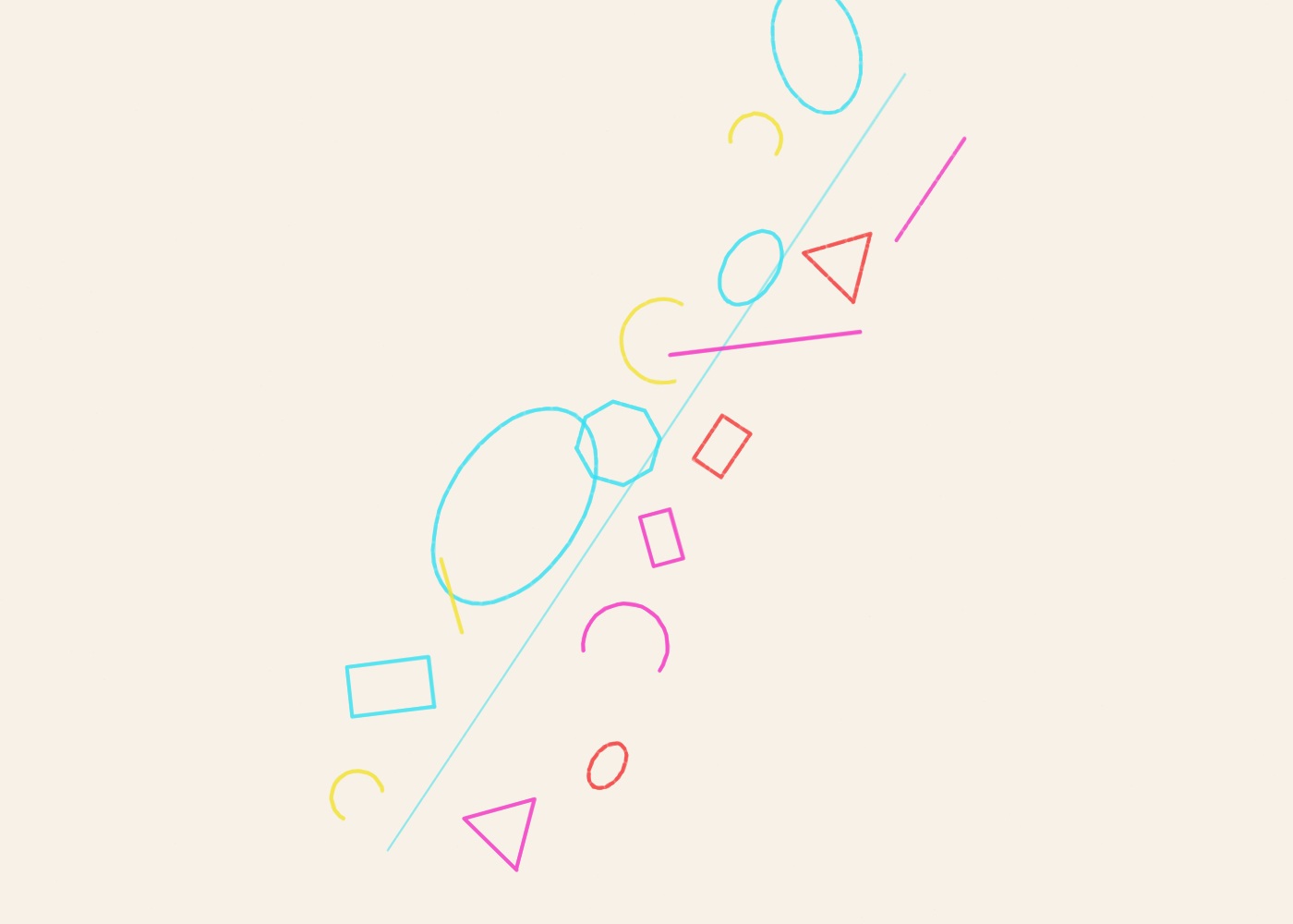 Abstract algorithmic marker artwork from ALGO/ART’s Constructed Forms series. Independent geometric forms are arranged as a constructed composition, with 1 large anchor form and smaller supporting shapes around the centre.