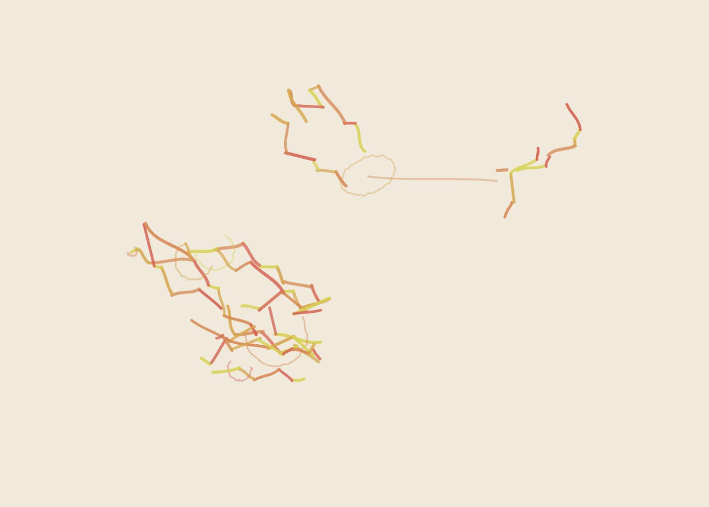 Abstract algorithmic marker artwork from ALGO/ART’s Automatic Marks series. Loose marker strokes gather into 4 main activity territories, creating a gestural composition centred around the centre.
